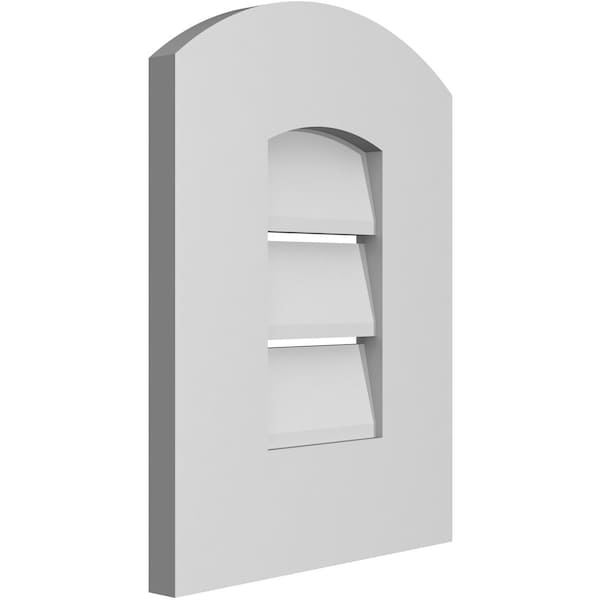 Arch Top Surface Mount PVC Gable Vent: Non-Functional, W/ 3-1/2W X 1P Standard Frame, 12W X 14H